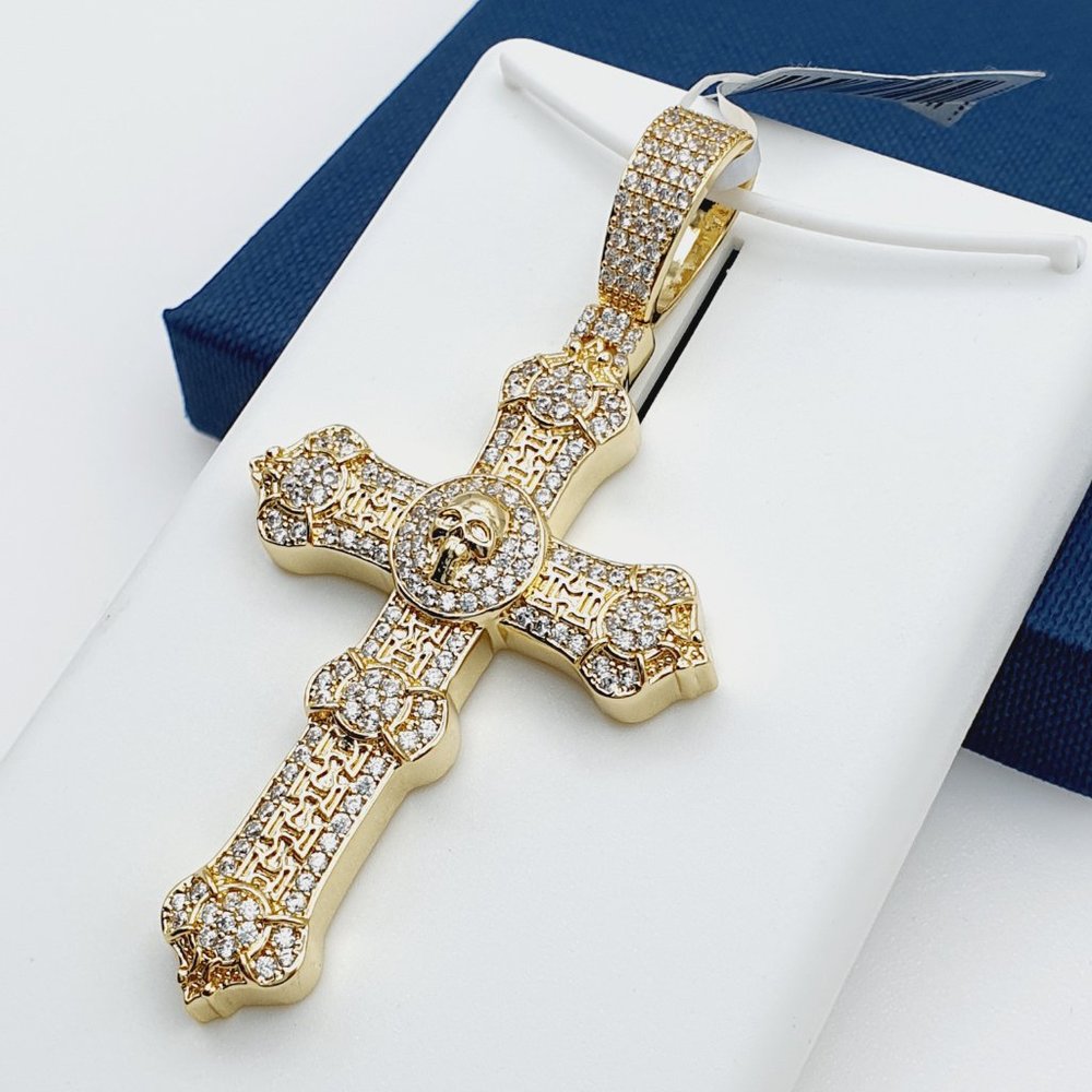 "14k Gold Plated Cubic Zircon Pendant, Inus1br194
